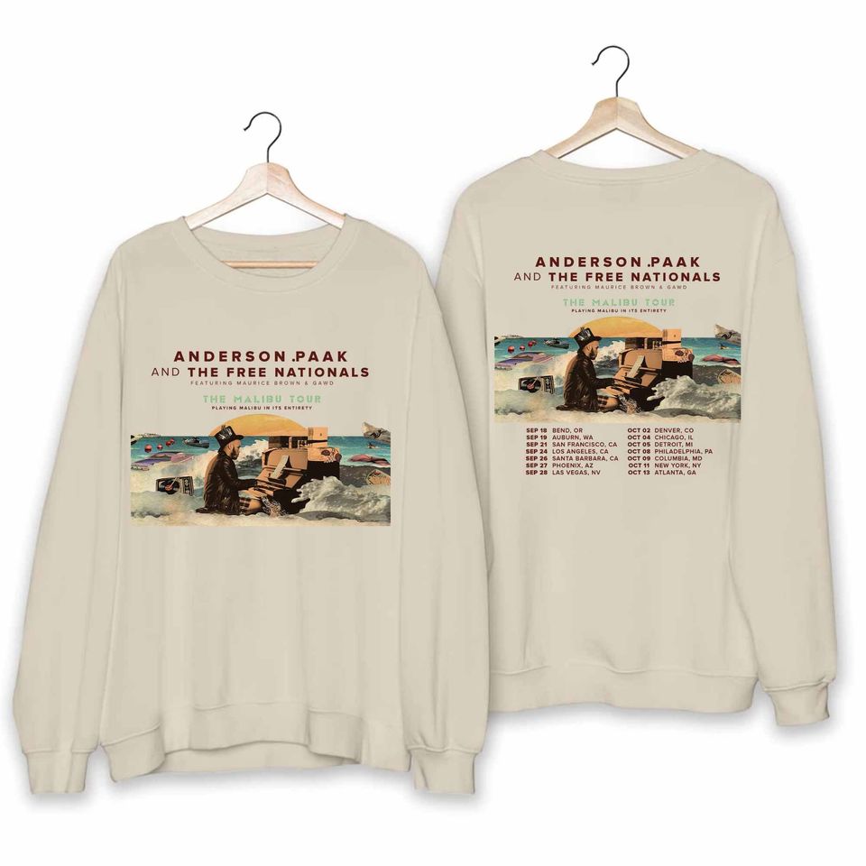 Anderson .Paak & The Free Nationals The Malibu Tour Sweater The Malibu Tour 2024 Sweater Anderson .Paak Fan Sweatshirt