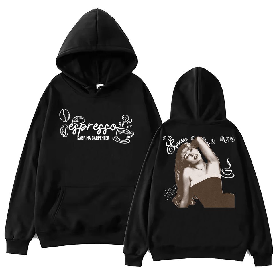 Sabrina Carpenter Espresso Hoodie, Unisex Harajuku Pullover Tops Long Sleeve Hoodies, Muisc Tour Fans Gift