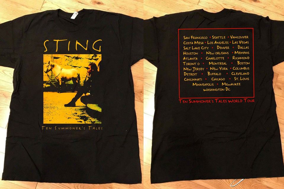 1993 Sting Ten Summoner's Tales World Tour Concert T-Shirt, Sting Tour 1993 T-Shirt