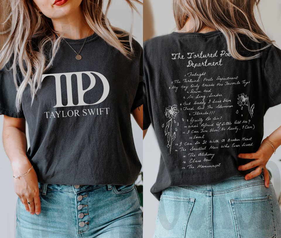 Vintage Taylor Swift The Tortured Poets Department Double Sided T-Shirt