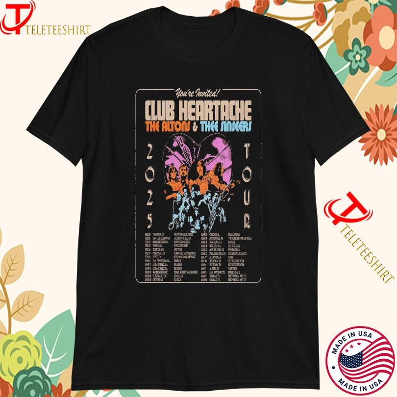 The Altons Shirt, The Altons & Thee Sinseers Club Heartache 2025 Tour T-Shirt
