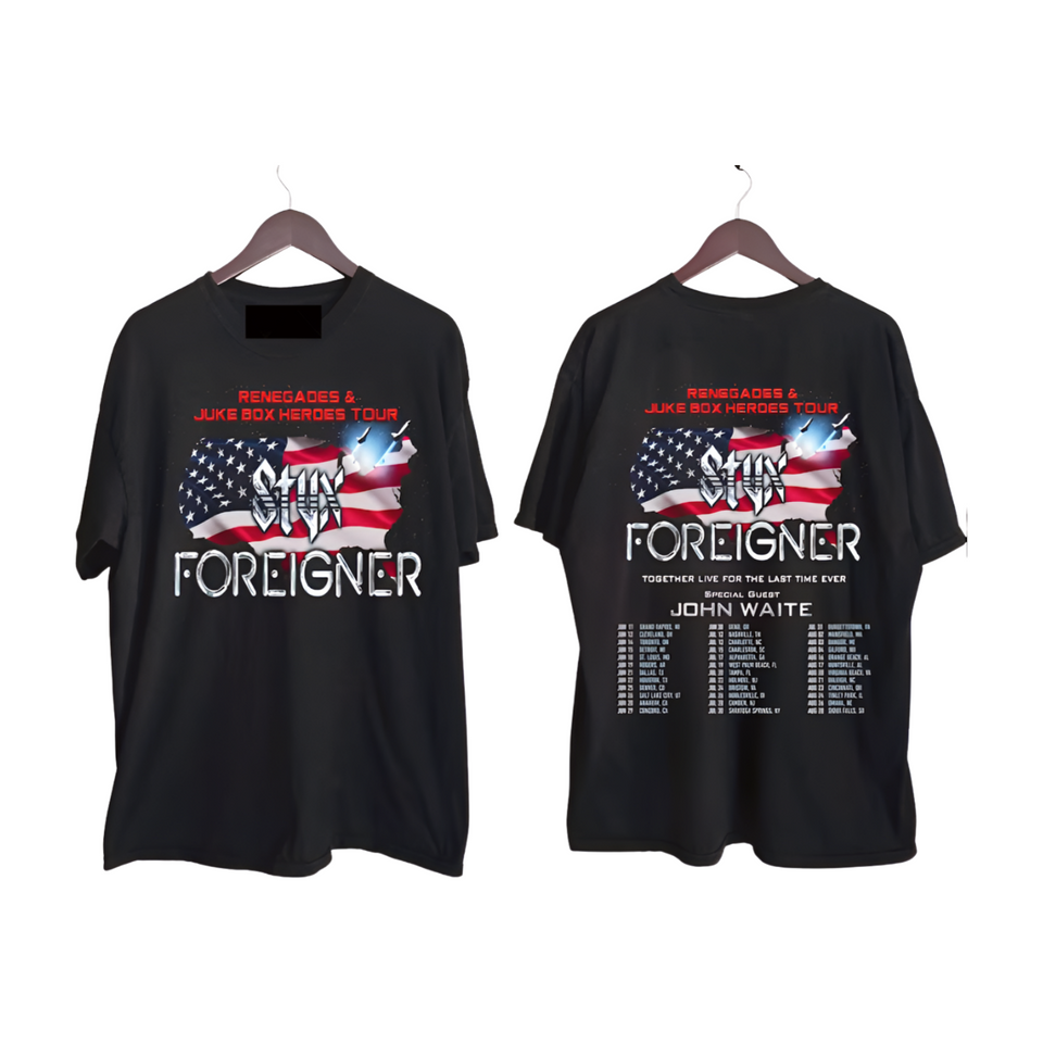 Foreigner 2024 Tour T-Shirt, Styxs 2024 Tour, Foreigner and Styxs Tour Shirt