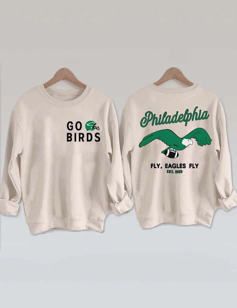Go Birds Philadelphia Eagles Sweatshirt, Vintage Philadelphia Eagles Football Sweatshirt