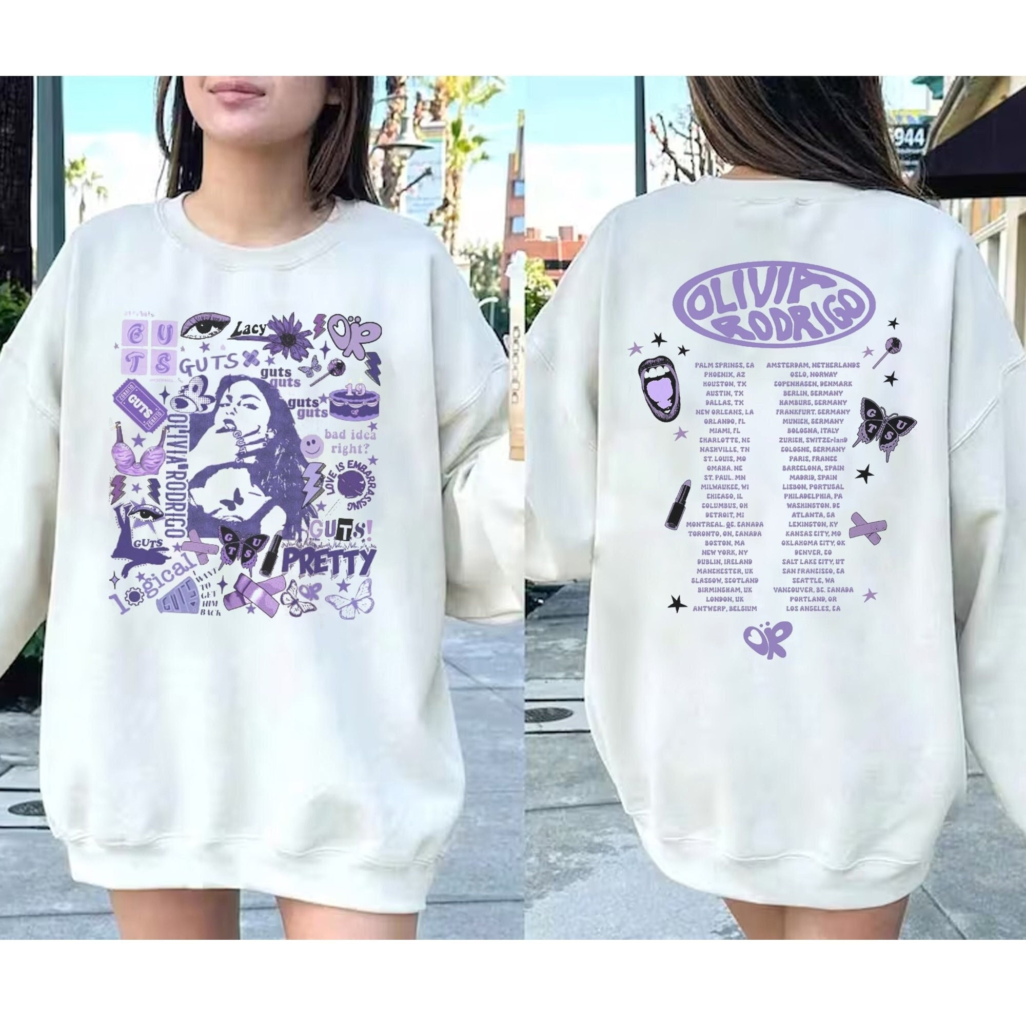 Olivia Rodrigo Guts Sweatshirt,Guts Tour 2024 Sweatshirt, Guts World Tour 2024 Sweatshirt, Tour Sweater