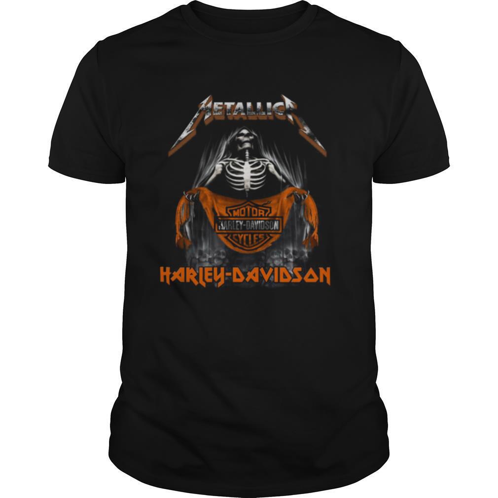 Skeleton Metallica Harley Davidson Shirt, Premium Shirt
